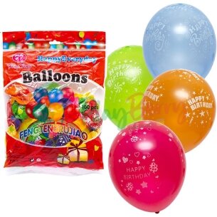 Упаковка повітряних кульок Happy birthday 20см, 100шт. — Photo 21