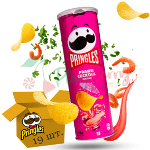 Упаковка чіпсів Pringles Hot &amp; Spicy Гострі спеції 165г., 19шт. — Photo 4