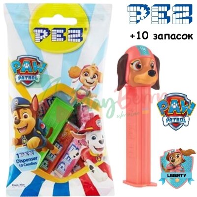 Игрушка + 10 запасок конфет PEZ® PAW Patrol Liberty, 85г.