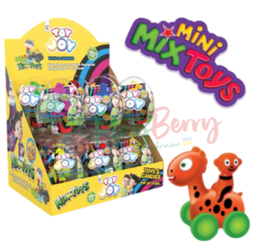 Упаковка пластикових яєць з іграшкою і солодким драже &quot;CandyToys&quot; Mini MIX Toys, 12шт.