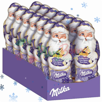 Упаковка шоколадных фигурок Milka Санта с добавлением белого шоколада, 100г. х 14шт.