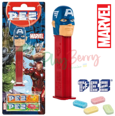 Іграшка з цукерками PEZ® Marvel Captain America Капітан Америика, 17г.
