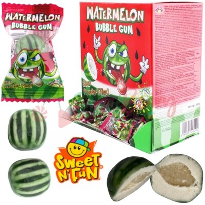 Упаковка жувальної гумки Sweet`n Fun Watermelon bubble gum, 200шт.