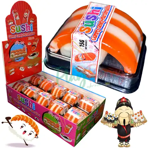 Упаковка цукерок Sushi Gummy Candy+ Marshmallow у вигляді суші, 20шт.