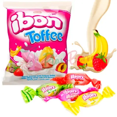 Упаковка жувальник цукерок iBon Toffe з йогуртовою начинкою, 1кг.