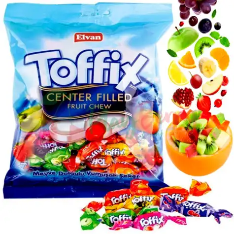 Упаковка жувальних цукерок Toffix MIX з джемом, 1кг.