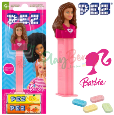 Іграшка з цукерками PEZ® Barbie Brunette Hair, 17г.