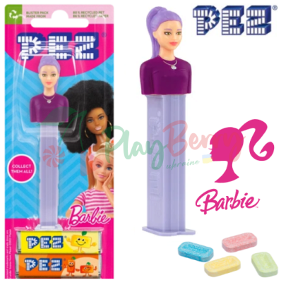 Игрушка с конфетами PEZ® Barbie Purple Hair, 17г.