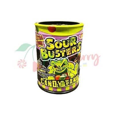 Упаковка Кислих цукерок з фруктовим смаком Sour Buster Candy Tank, 12шт. — Photo 2