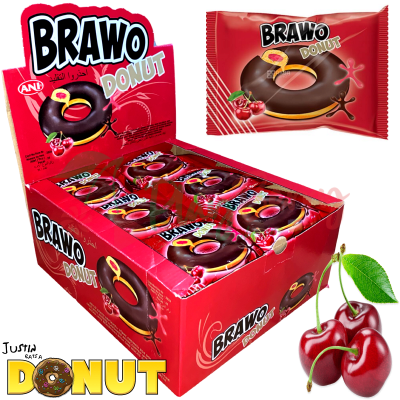 Упаковка кексов Brawo Donut Донат с вишней в глазури, 24шт.