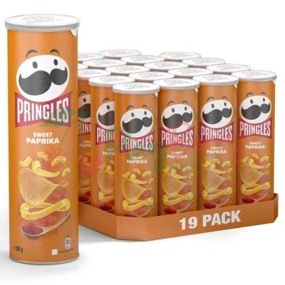 Упаковка чипсов Pringles Паприка 165г., 19шт.
