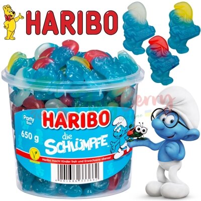 Упаковка мармеладних цукерок Haribo Die Schlümpfe Смурфики, 650г.