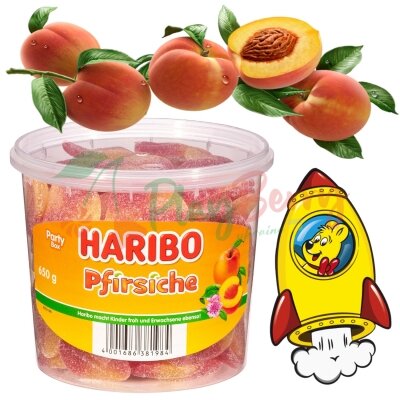 Упаковка мармеладних цукерок Haribo Pfirsiche персики, 650г.