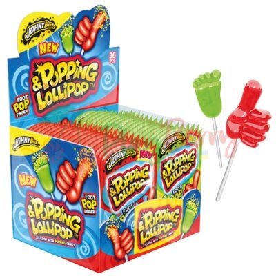 Упаковка леденцов со стреляющим сахаром JOHNY BEE® Dr Lab Popping+Lollipop, 36шт. — Photo 1