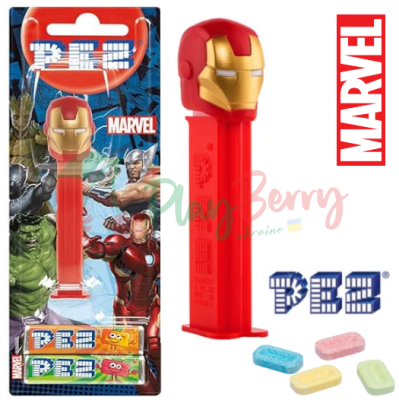 Іграшка з цукерками PEZ® Marvel Iron Man Залізна Людина, 17г.