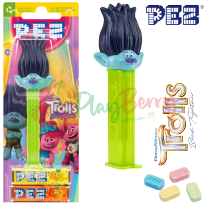 Игрушка с конфетами PEZ® Trolls Branch, 17г.