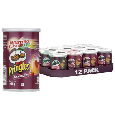 Упаковка чіпсів mini Pringles ORIGINAL / Texas Bbq Sauce барбекю 70г., 12шт.