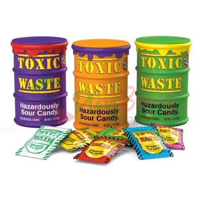 Кислі льодяники Toxic Waste Color Drums MIX, 12шт. — Photo 1