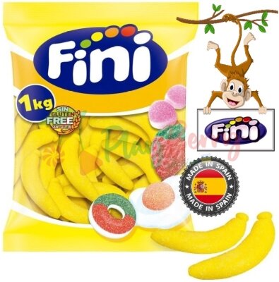 Упаковка жувального мармеладу FINI Банани, 1кг.