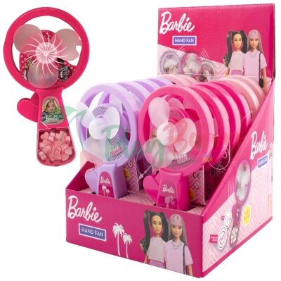 Упаковка вентиляторів з цукерками Barbie hand fan, 12шт.