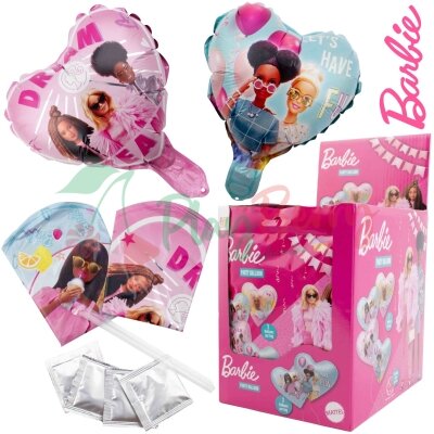 Упаковка надувних куль Barbie Party Balloon + Popping Candy зі стріляючим цукром, 24шт.                                        