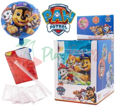 Упаковка надувних куль Paw Patrol Party Balloon + Popping Candy зі стріляючим цукром, 24шт.