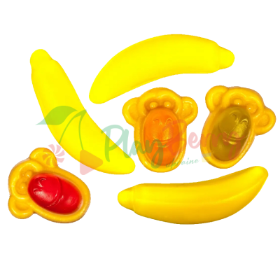 Жувальні цукерки PEDRO Мавпи та банани 80г., Дисплей-20 шт. — Photo 1