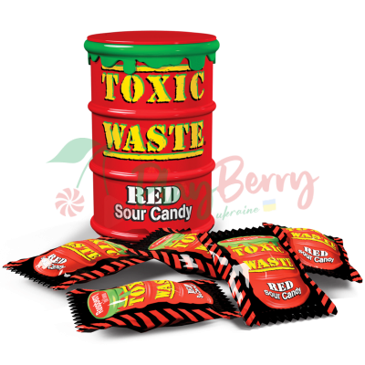 Кислі льодяники Toxic Waste Red Tubs, 12шт. — Photo 1