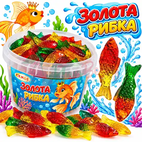 Упаковка желейных конфет Cymes Золотая рыбка, 100шт.