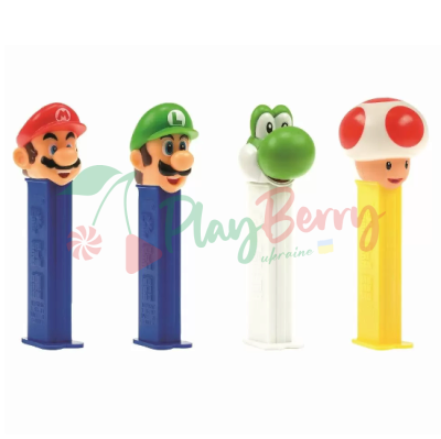 Іграшка + 10 запасок цукерок PEZ® Super Mario Зелений, 85г. — Photo 1