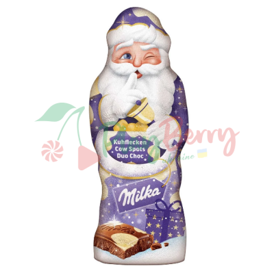 Упаковка шоколадных фигурок Milka Санта с добавлением белого шоколада, 100г. х 14шт. — Photo 1