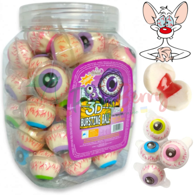 Упаковка желейных конфет с джемом 3D Bursting Ball Глаза, 60шт.