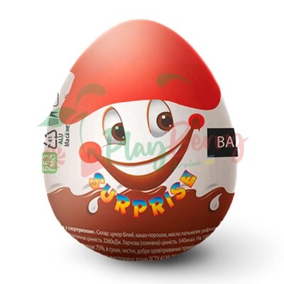 Упаковка шоколадных яиц с сюрпризом Яйцо с кепкой, 24шт. — Photo 1