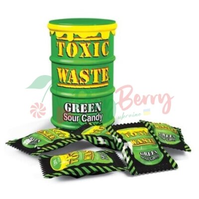 Кислые леденцы Toxic Waste Green Tubs, 12шт. — Photo 1