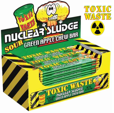 Упаковка жувальних цукерок Toxic Waste Nuclear Sludge Green Apple, 50шт.