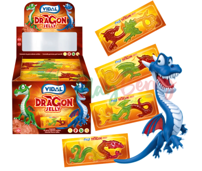 Упаковка желейних цукерок VIDAL Dragon jelly Дракон 33гр.*22шт.