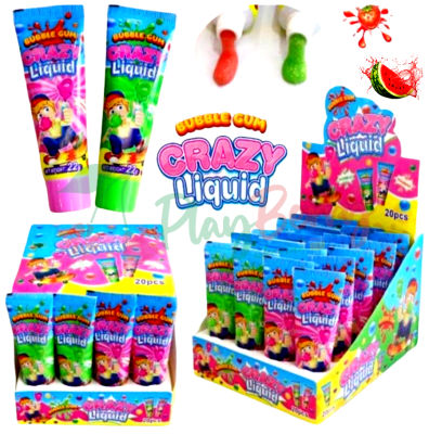 Упаковка жидкой жевательной резинки Crazy Liquid Bubble Gum, 20шт.