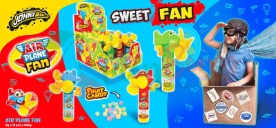 Упаковка драже с игрушкой JOHNY BEE® AIR PLANE FAN вентилятор, 12шт. — Photo 3