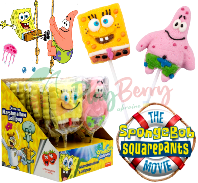 Упаковка маршмеллоу на паличці Sponge Bob Mallow Pop, 12шт.