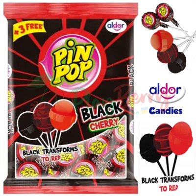 Упаковка Чупа чупс Aldor Pin Pop Black Cherry, 48шт.