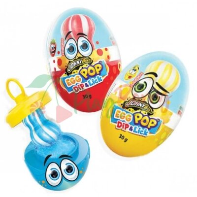 Упаковка Леденцов JOHNY BEE® EGG POP с порошком для погружения, 12шт. — Photo 1