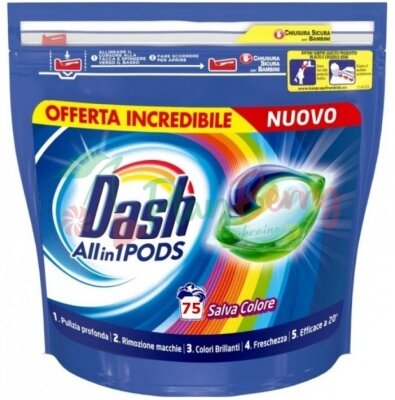 Капсули для прання Dash 3в1 Color, 75шт.