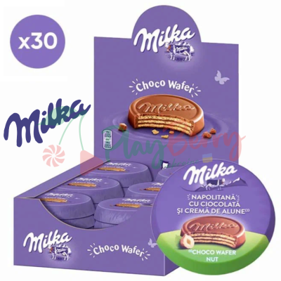 Упаковка шоколадних вафель Milka Napolitana з горіхом, 30шт.