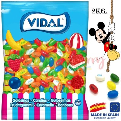 Фруктовые Желейные Конфеты VIDAL Jelly Bean Бобы, 2кг.