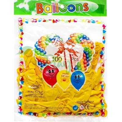Упаковка повітряних кульок Пастель жовтий 20см, 100шт.