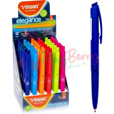 Ручка масляна VINSON синя 8055C автоматична, 36шт.