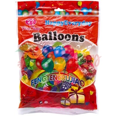 Упаковка повітряних кульок Happy birthday 20см, 100шт. — Photo 2
