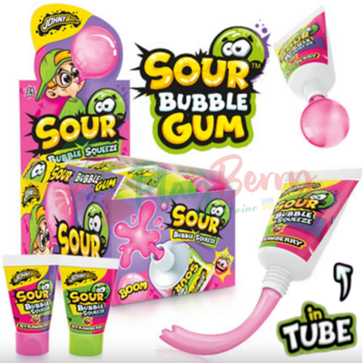 Упаковка Рідкої жувальної гумки JOHNY BEE® Sour Bubble Squeeze, 24шт.