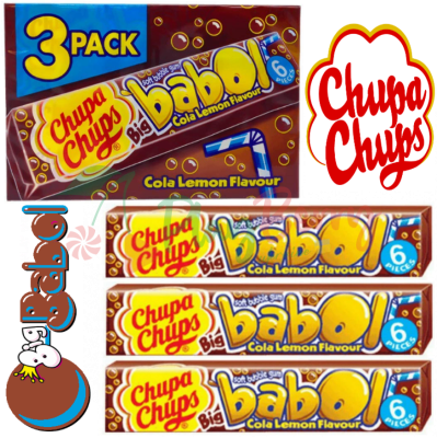 Упаковка жувальної гумки Chupa Chups Babol Кола-Лимон, 3шт.