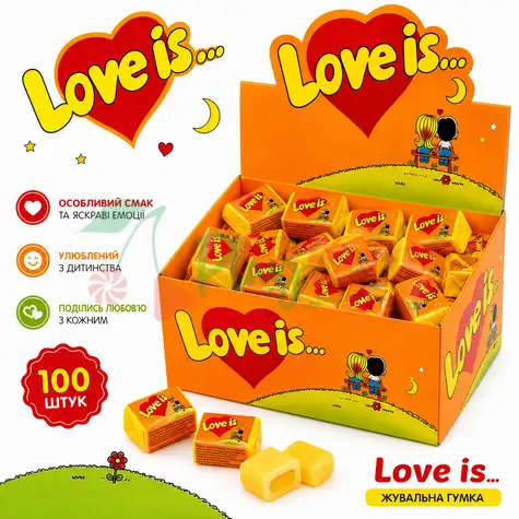 Жувальна гумка "Love Is..." Ананас/Апельсин, 100шт.